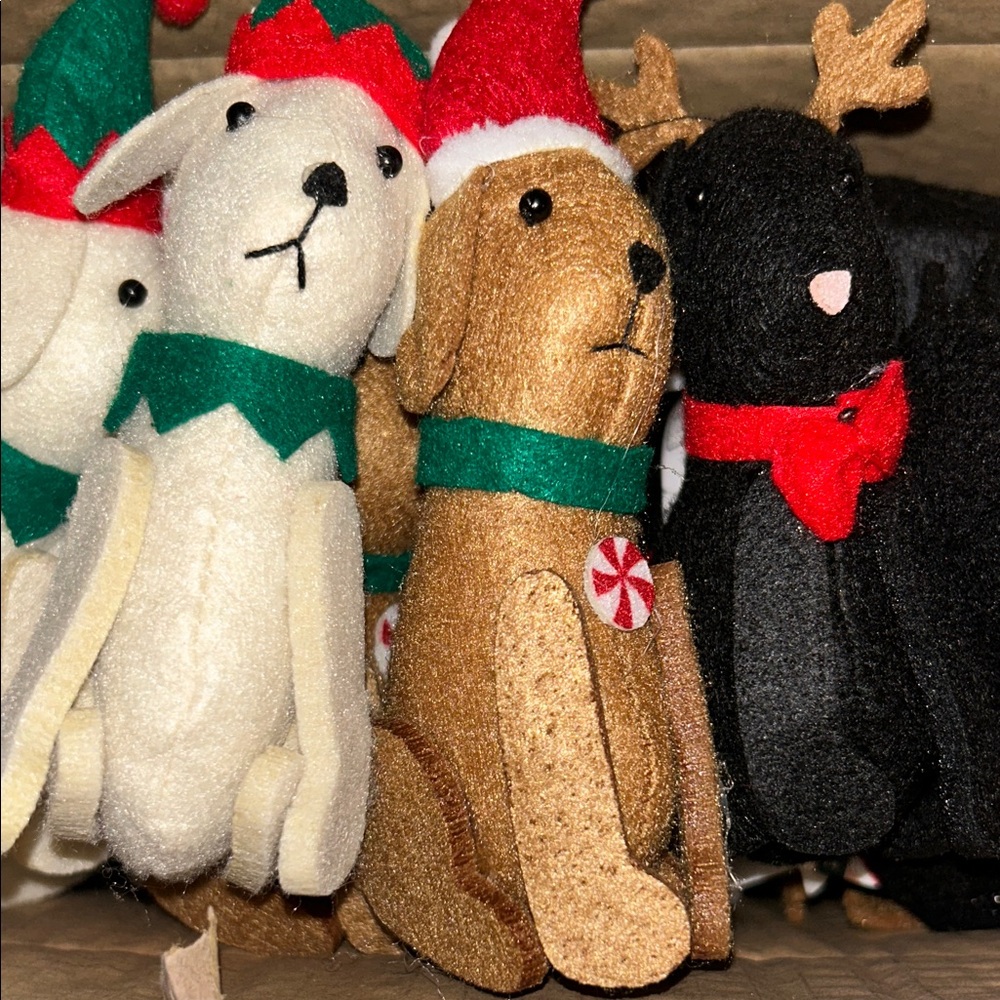 Target Holiday Dog Plush Toys - Cream, Brown, Black